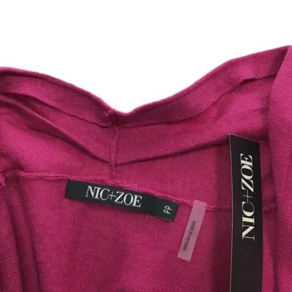 NWT Nic + Zoe Women's Open Cardigan Long Sleeve Sweater Plum Size PP $140 FF375 - Picture 5 of 5
